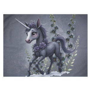 Stylized unicorn in floral splendor. tablecloth