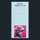 Stylized Vibrant Retriever Custom Name List Magnetic Notepad<br><div class="desc">This charming notepad features a personalized name ideal for adding a personal touch to your kitchen,  office,  or any magnetic surface,  this notepad makes staying organized during the chaos of the holidays into a delightful experience.</div>