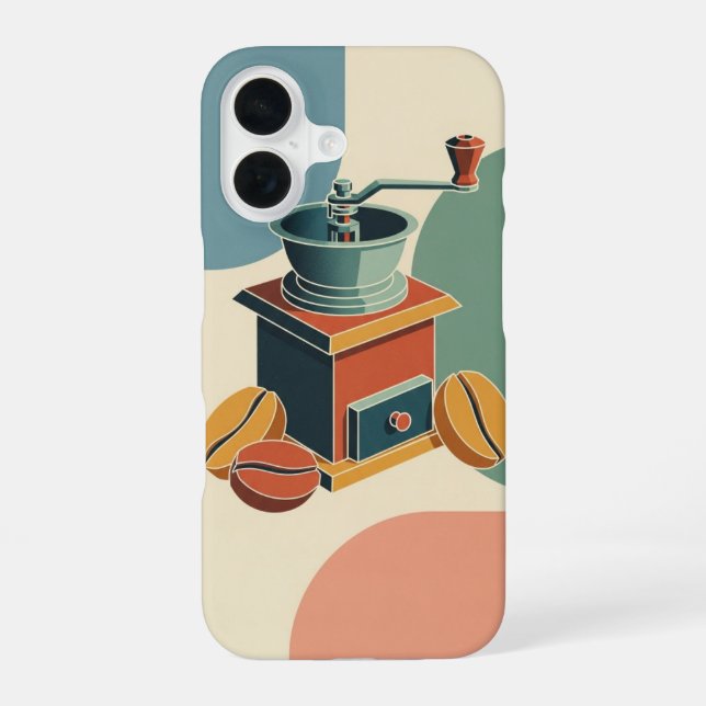Stylized Vintage Coffee Grinder iPhone Case (Back)