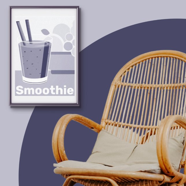 Stylized White-Blue Smoothie Tumbler Kitchen Art  Canvas Print (Creator Uploaded)