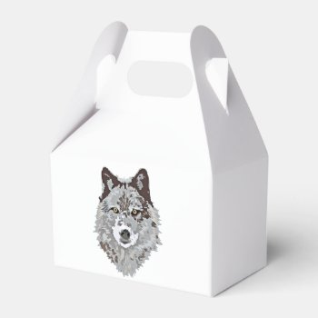 Stylized Wolf Head Favor Boxes by FaerieRita at Zazzle