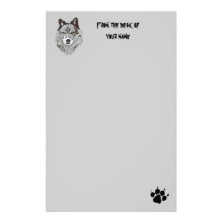 Gray Wolf Stationery | Zazzle