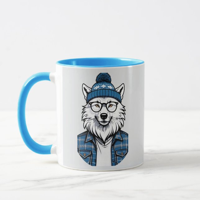 Stylized Wolf Mug (Left)