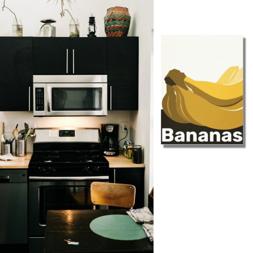 Stylized Yellow Bananas Kitchen Canvas Print