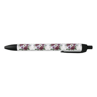 Stylo Élégance Botanique  Bouquet Fleurs Violettes Pen