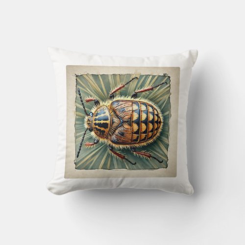 Styloxus Insect Top View 210624IREF103 _ Watercolo Throw Pillow