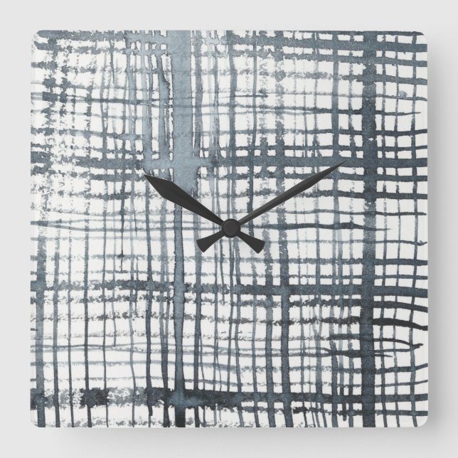 Stylus - Check Pattern Square Wall Clock (Front)