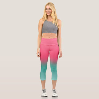 StyPink and Green Ombre Capri Leggings