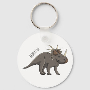 Styracosaurus cartoon illustration keychain