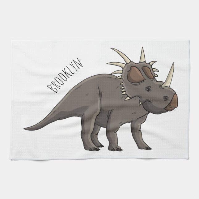 Styracosaurus cartoon illustration  kitchen towel (Horizontal)