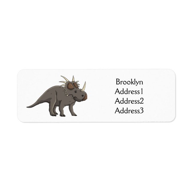 Styracosaurus cartoon illustration  label (Front)