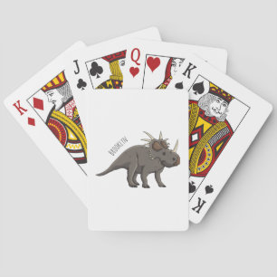 Styracosaurus cartoon illustration poker cards