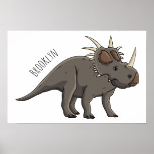 Styracosaurus cartoon illustration poster