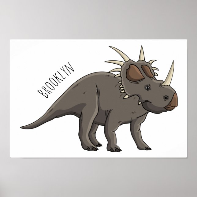 Styracosaurus cartoon illustration  poster (Front)