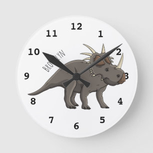 Styracosaurus cartoon illustration round clock