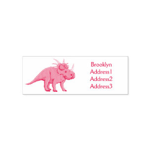 Styracosaurus cartoon illustration  self-inking stamp