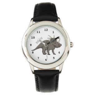 Styracosaurus cartoon illustration  watch