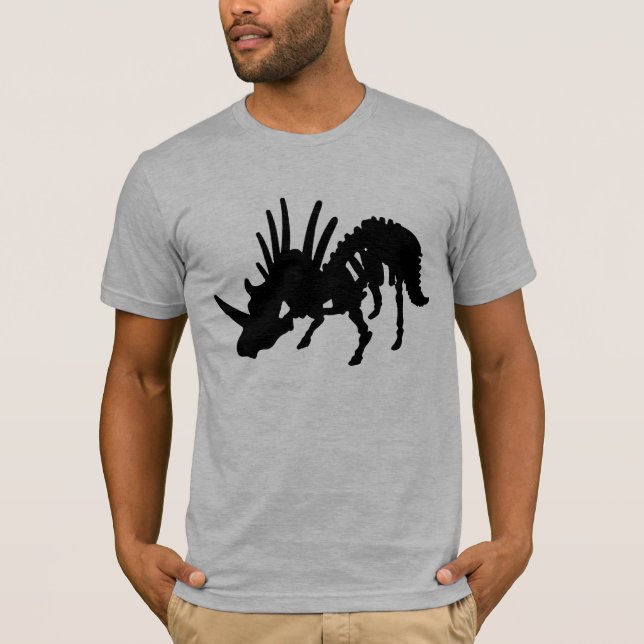 Styracosaurus DInosaur Skeleton Black T-Shirt (Front)