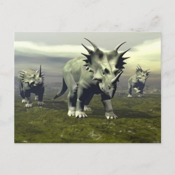 Styracosaurus Dinosaurs - 3d Render Postcard by Elenarts_PaleoArts at Zazzle
