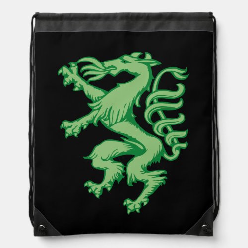 Styria green coat of arms Panther Illustration Drawstring Bag