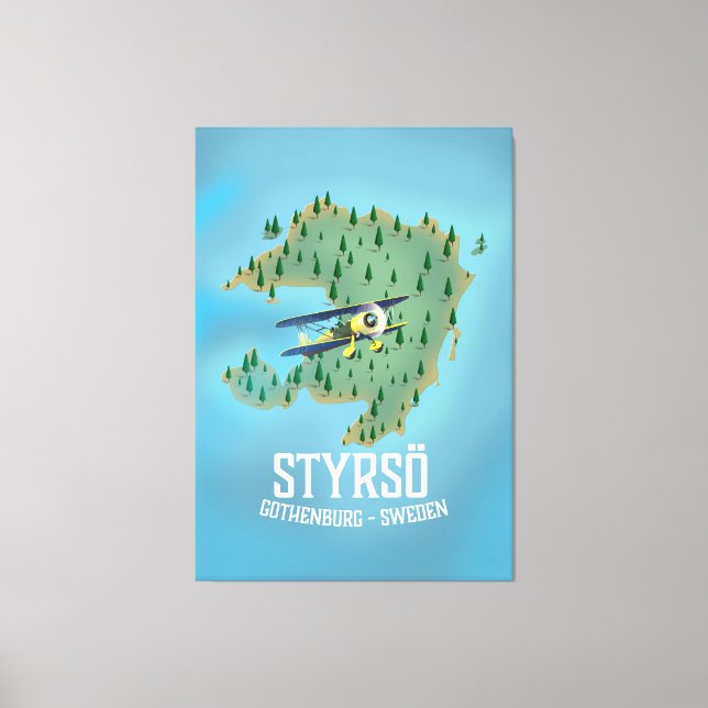 Styrsö, sweden travel poster. canvas print (Front)
