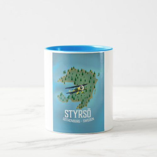 Styrs sweden travel poster Two_Tone coffee mug