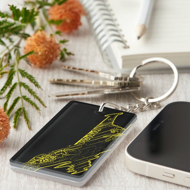 SU 25 Grach Soviet Frogfoot Plane Sketch Keychain (Front Right)