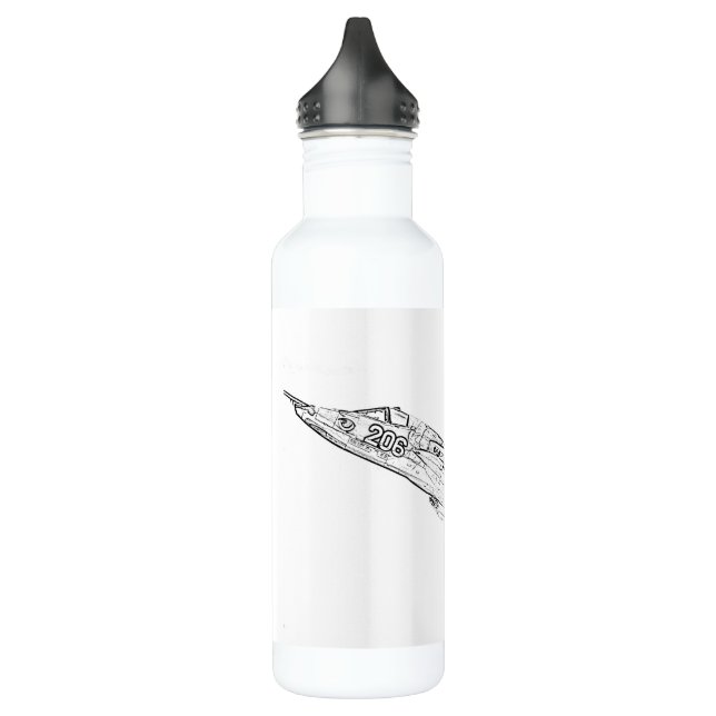 SU 25 Grach Soviet Frogfoot Plane Sketch  Stainless Steel Water Bottle (Left)