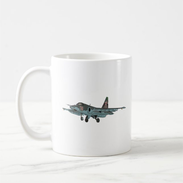 Su-25 Russian Jet Aircraft Coffee Mug (Left)