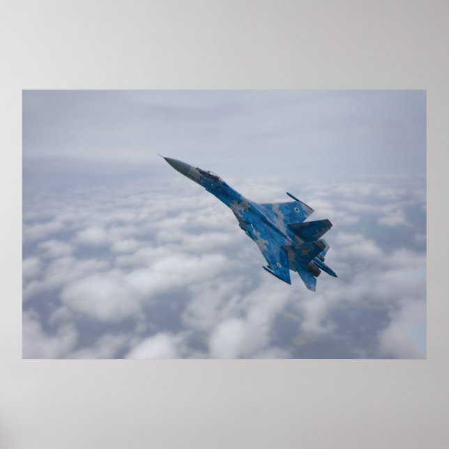 SU-27 Flanker Above The Clouds Poster (Front)