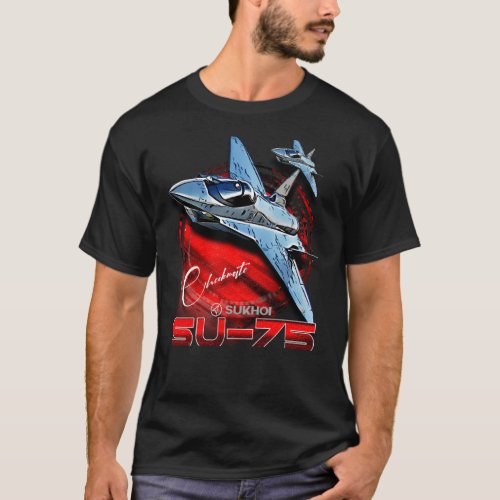 SU_75 Checkmate Stealth Fighter Aircraft T_Shirt