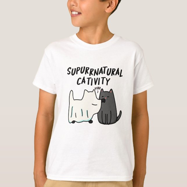 Su-purr-natural Cativity Funny Cat Pun  T-Shirt (Front)