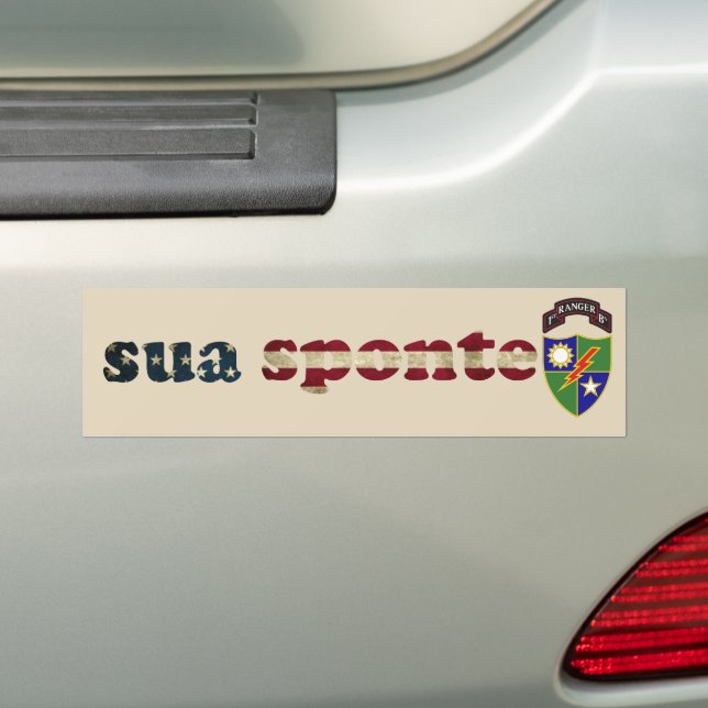 SUA SPONTE 1st Ranger Battalion Bumper Sticker (On Car)