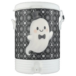Suave cartoon ghost Halloween Beverage Cooler