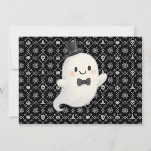 Suave cartoon ghost Halloween Invitation