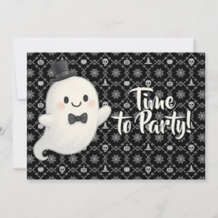 Suave cartoon ghost Halloween  Invitation