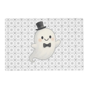 Suave cartoon ghost Halloween Placemat