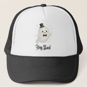 Suave cartoon Hey Boo ghost Halloween Trucker Hat