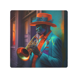 Suave New Orleans Jazz Trumpet Player Acrylic Pri Metal Print