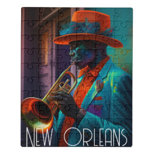 Suave New Orleans Jazz Trumpet Player In NOLA Jigsaw Puzzle