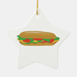 Sub Sandwich Ceramic Ornament