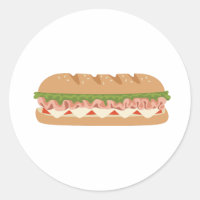 Sub Sandwich Classic Round Sticker