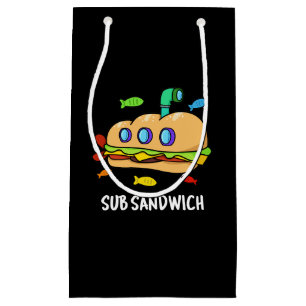 Sub Sandwich Funny Food Pun Dark BG Small Gift Bag