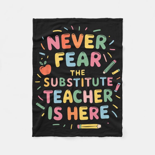Sub Teacher Substitute Teacher And Sub Teacher Squ Fleece Blanket (Front)