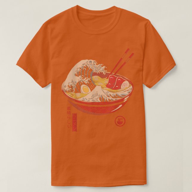 Subarashii Ramen Great Ramen Wave Japanese 1549 T-Shirt (Design Front)