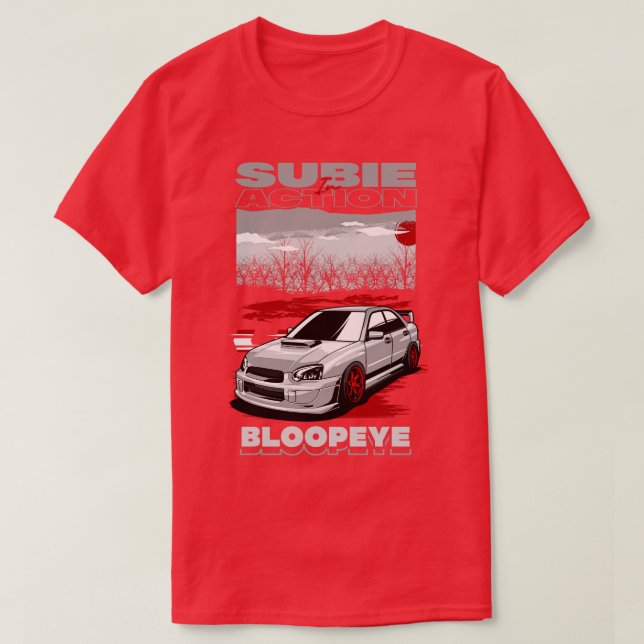 Subaru Impreza Bloopeye White T-Shirt (Design Front)