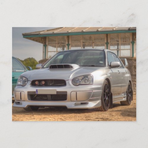 Subaru Impreza STi _ Body Kit Silver Postcard