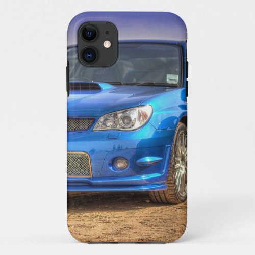 Subaru Impreza STi Hawkeye in Blue iPhone 11 Case
