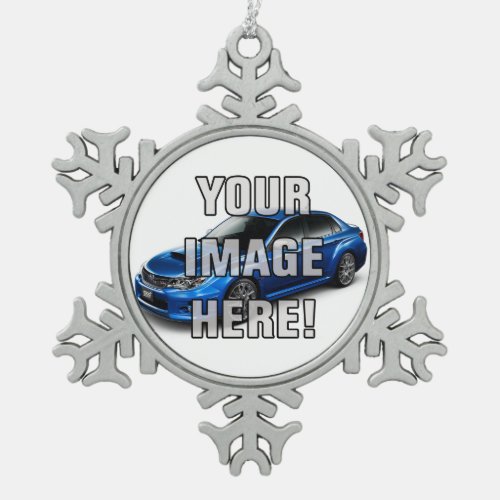 Subaru Impreza WRX STI Photo _ Add your car Snowflake Pewter Christmas Ornament