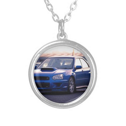 Subaru Impreza WRX STi Silver Plated Necklace